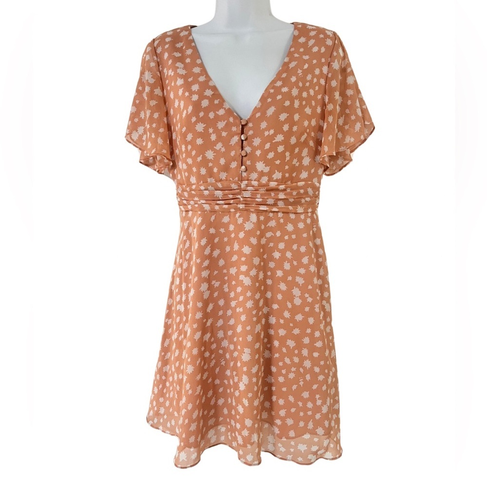 Madewell Ruched-Waist Mini Dress – Star Shower Print, Size 4